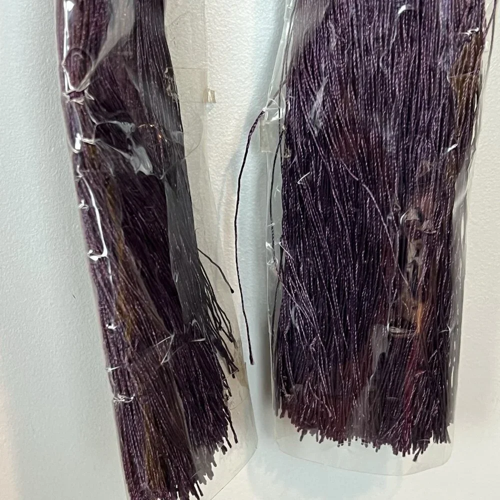 1 Pair Deep Purple Curtain Tieback Tassel Crystal Ball Rope Tiebacks Home Decor